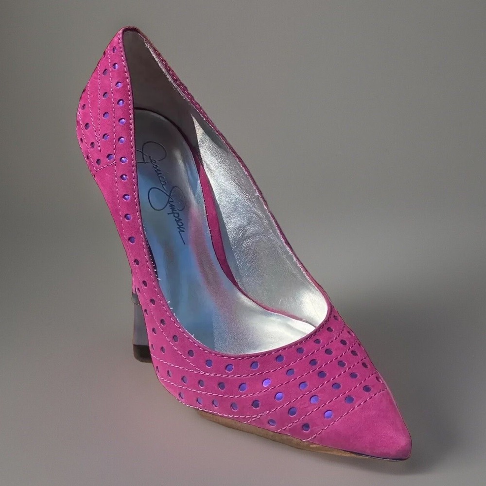Jessica Simpson Purple Suede Leather Pointed Pumps stilettos size 7‎